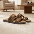 Suede Multi-Strap Slide