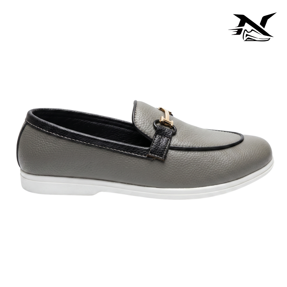 Blanco Suede-Look Buckle Loafer