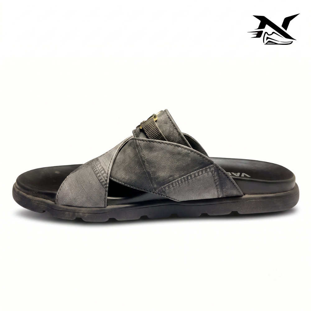 Center Buckle Cross Strap Slide
