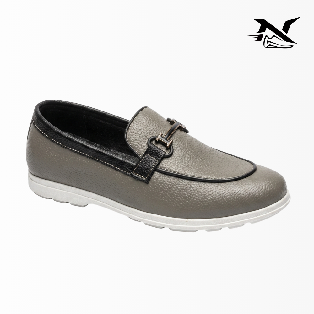 Blanco Suede-Look Buckle Loafer